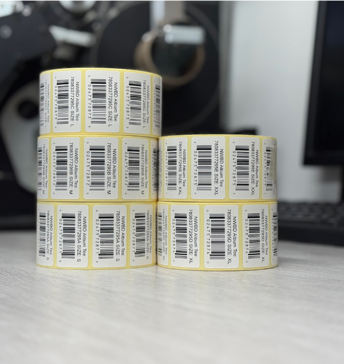 Flexo-printed static barcode labels roll