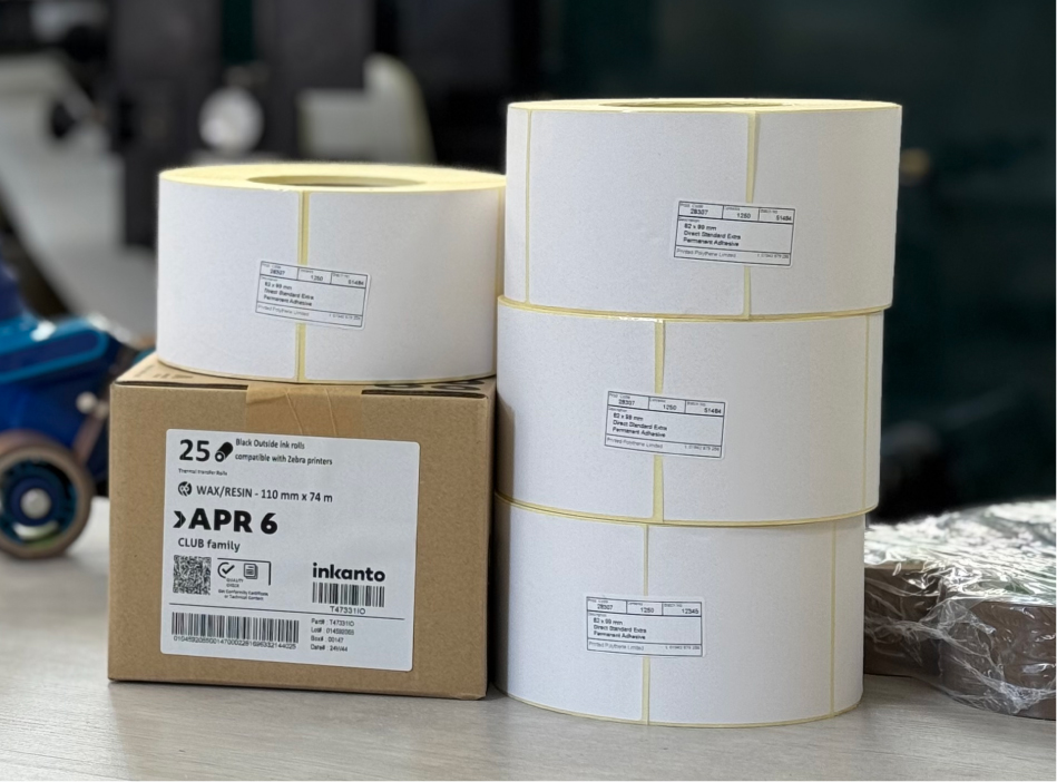 Thermal transfer labels and ribbons ready to print